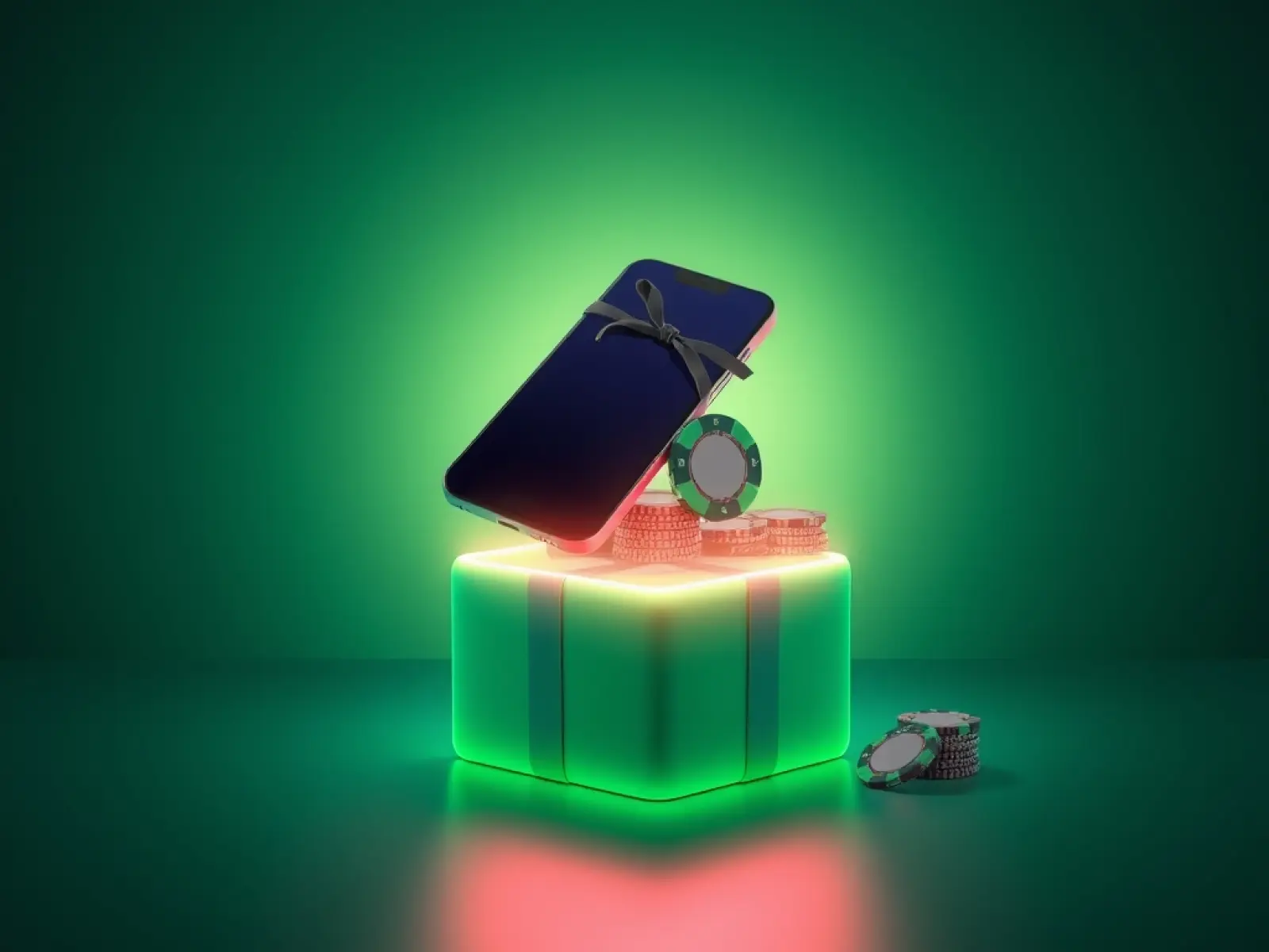 Coffret cadeau, jetons de casino et smartphone Paamebet